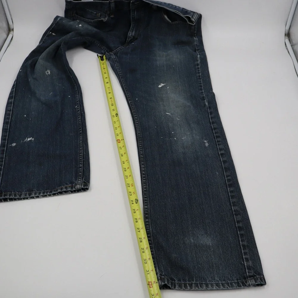 Levis 559 Relaxed Straight Jeans Mens 36x34 Blue Distressed‎ Paint Splatter